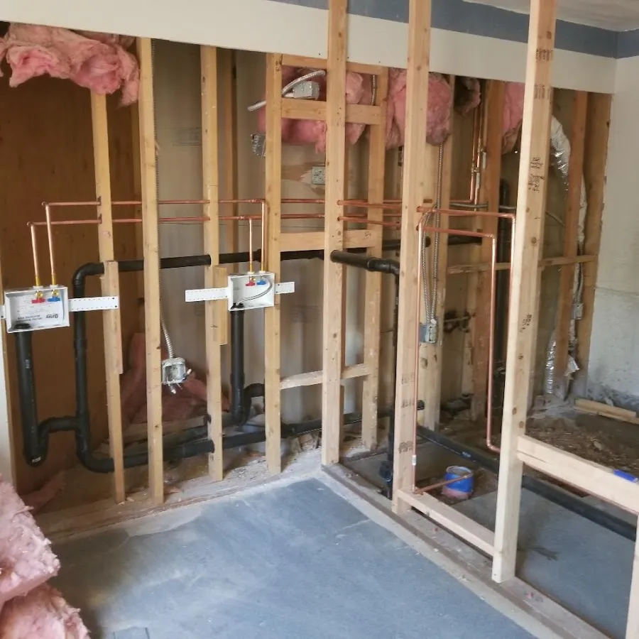 Copper pipe rough-in and plumbing installation in Oldsmar